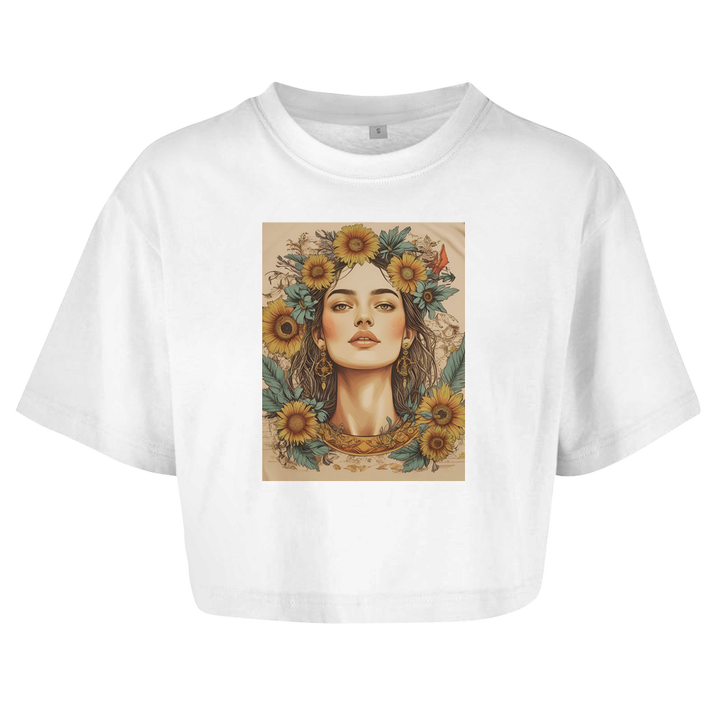 Femme Oversize Crop Top Faded Flowergirl