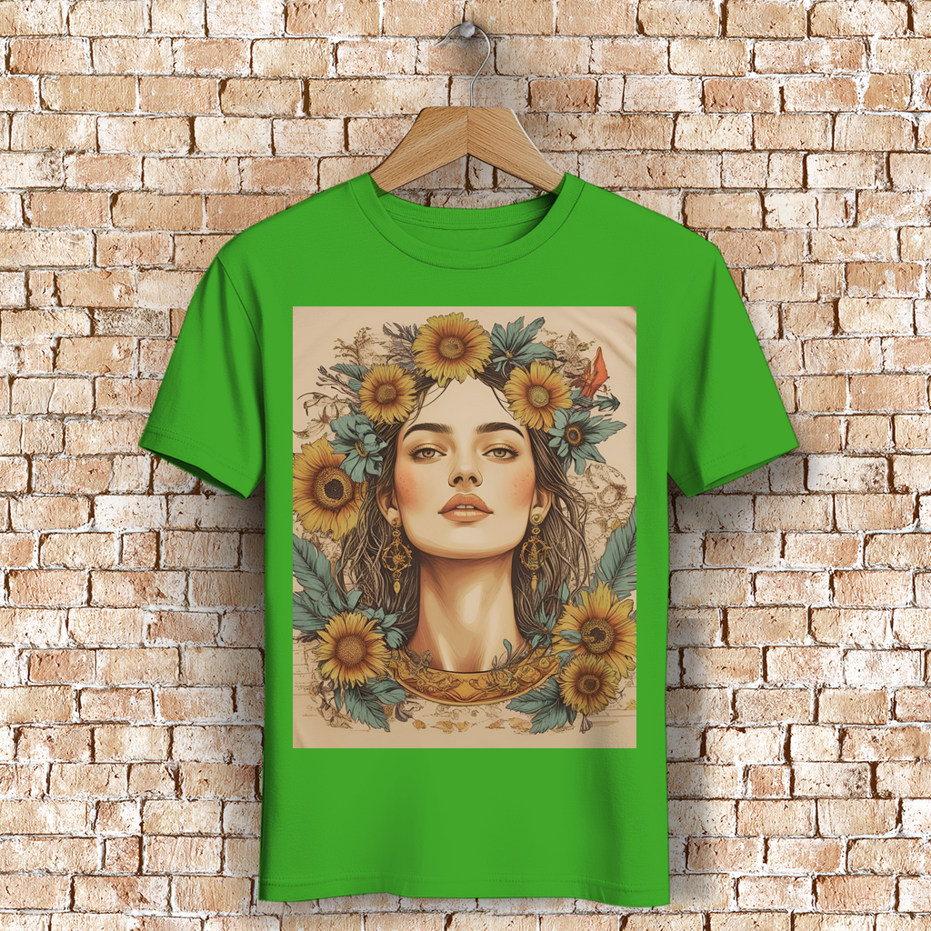 Man Premium Bio T-Shirt Faded Flowergirl