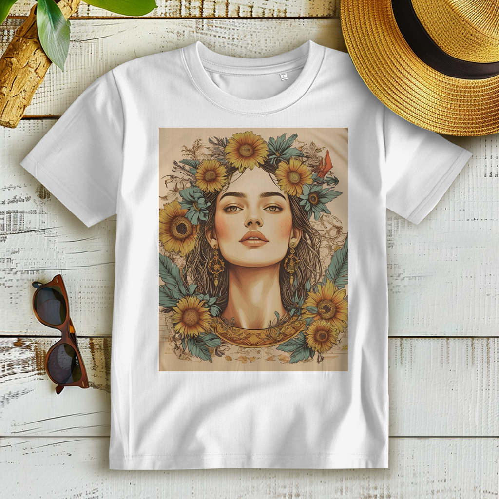 Femme Premium Bio T-Shirt Faded Flowergirl