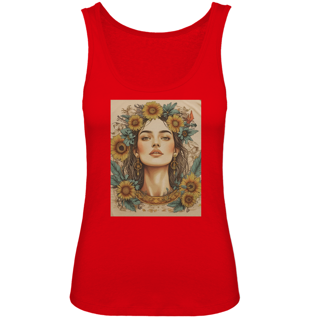 Femme Premium Organic Tank Top Faded Flowergirl