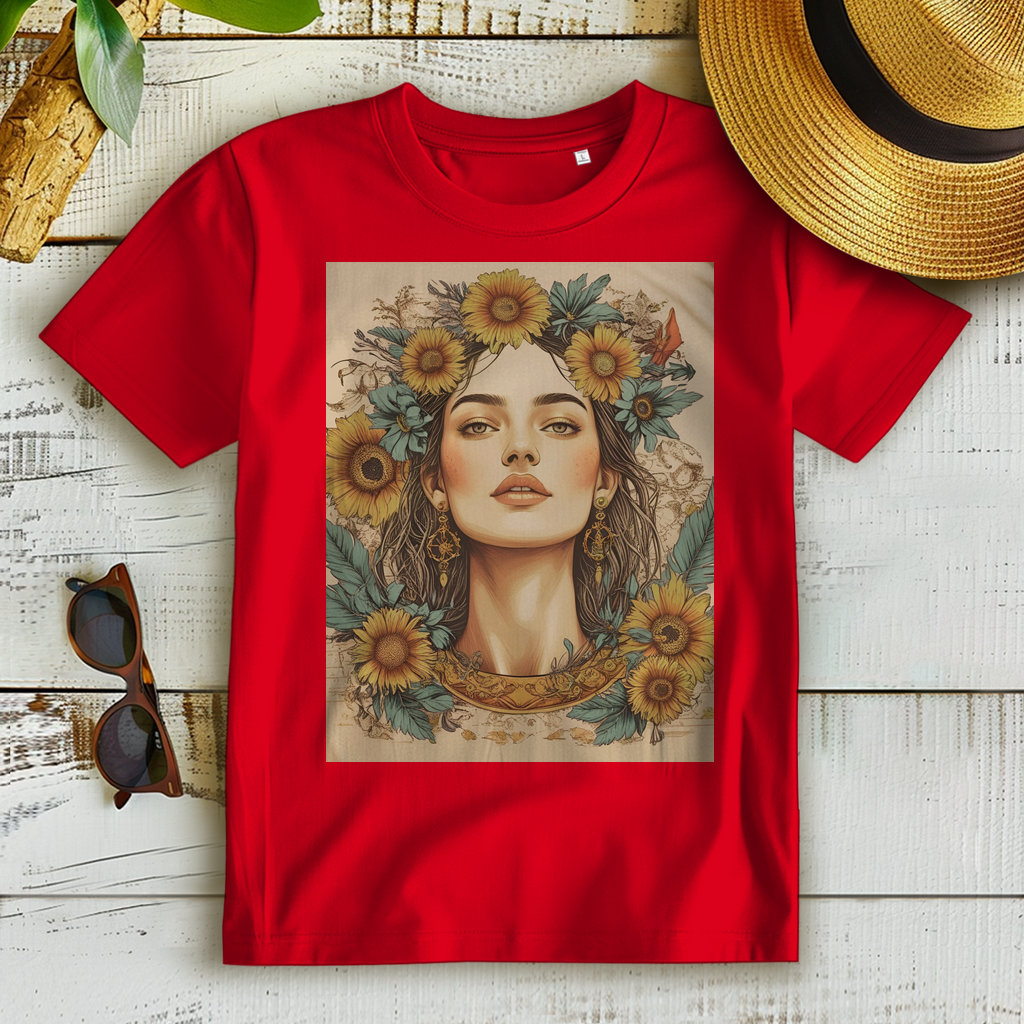 Femme Premium Bio T-Shirt Faded Flowergirl