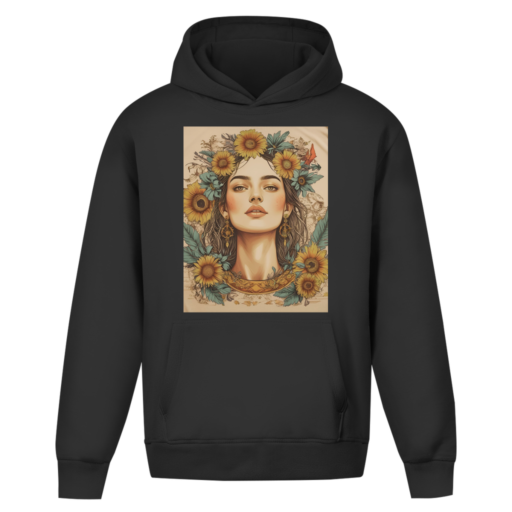 Oversize Hoodie Ohne Kordel Faded Flowergirl