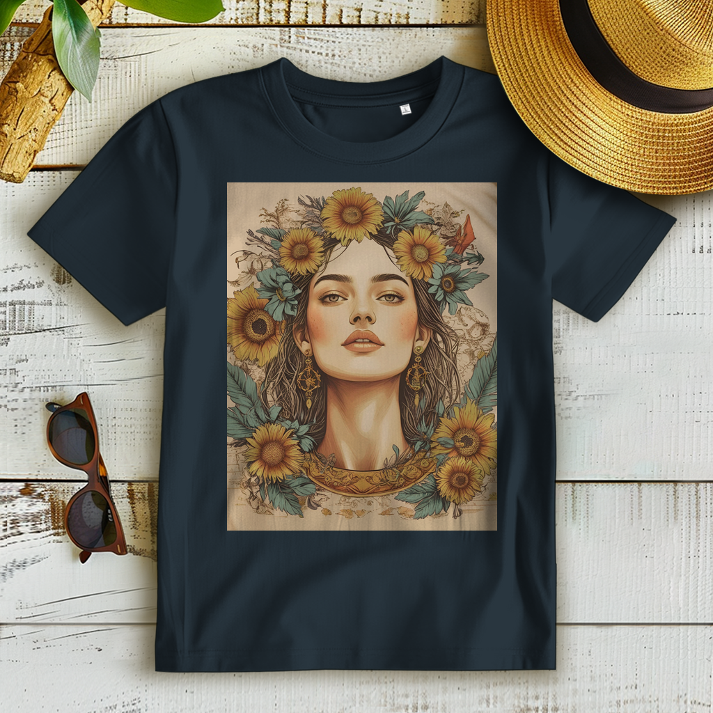 Femme Premium Bio T-Shirt Faded Flowergirl