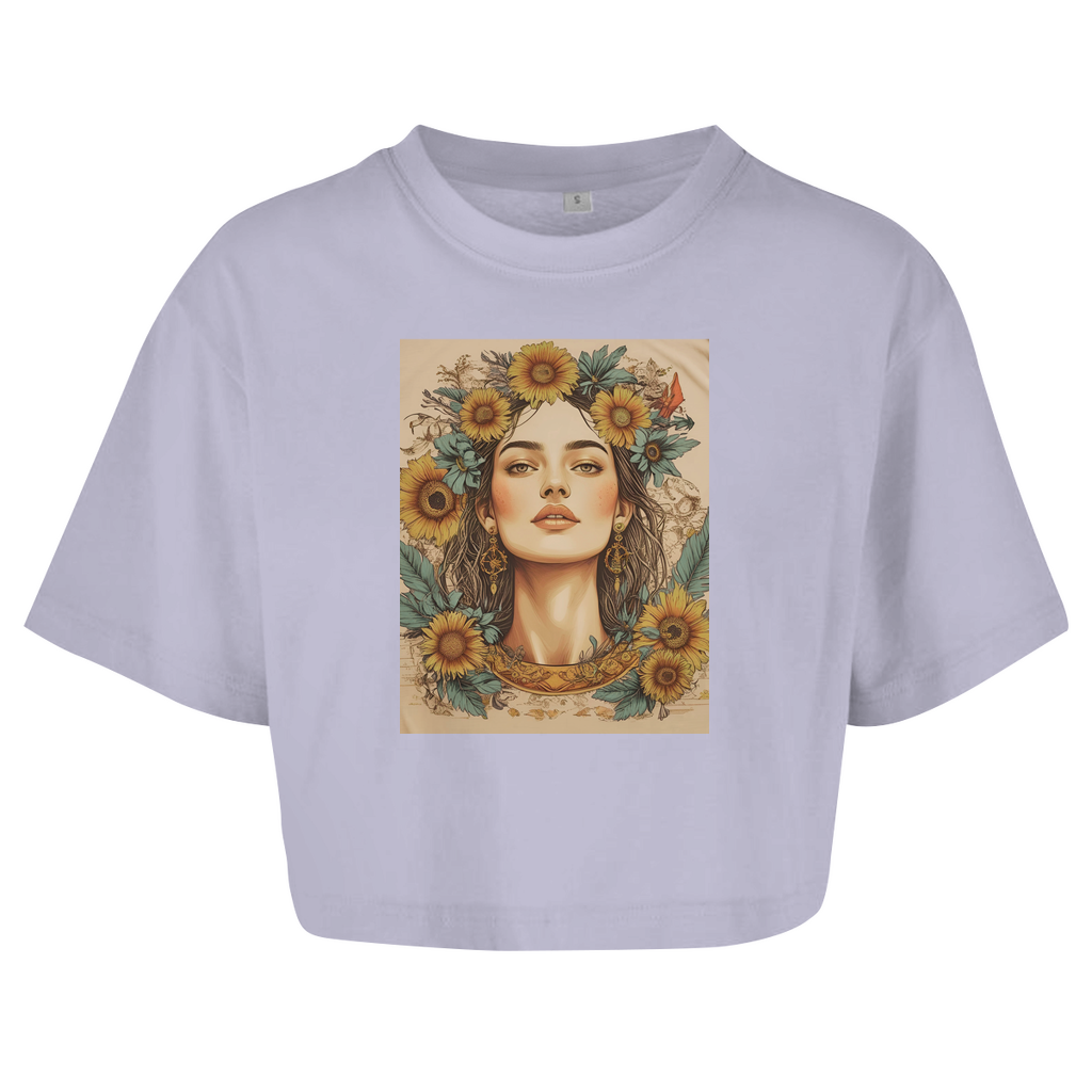 Femme Oversize Crop Top Faded Flowergirl