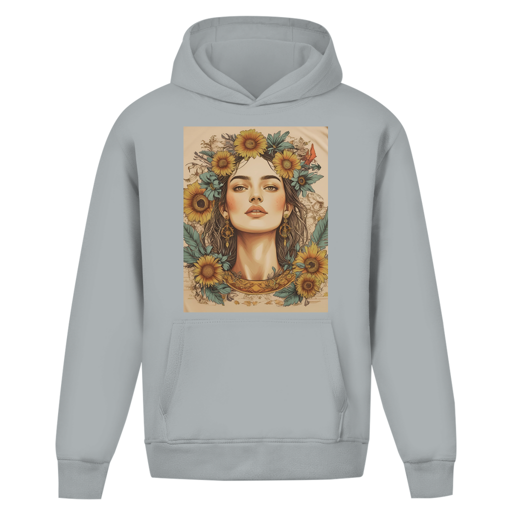 Oversize Hoodie Ohne Kordel Faded Flowergirl