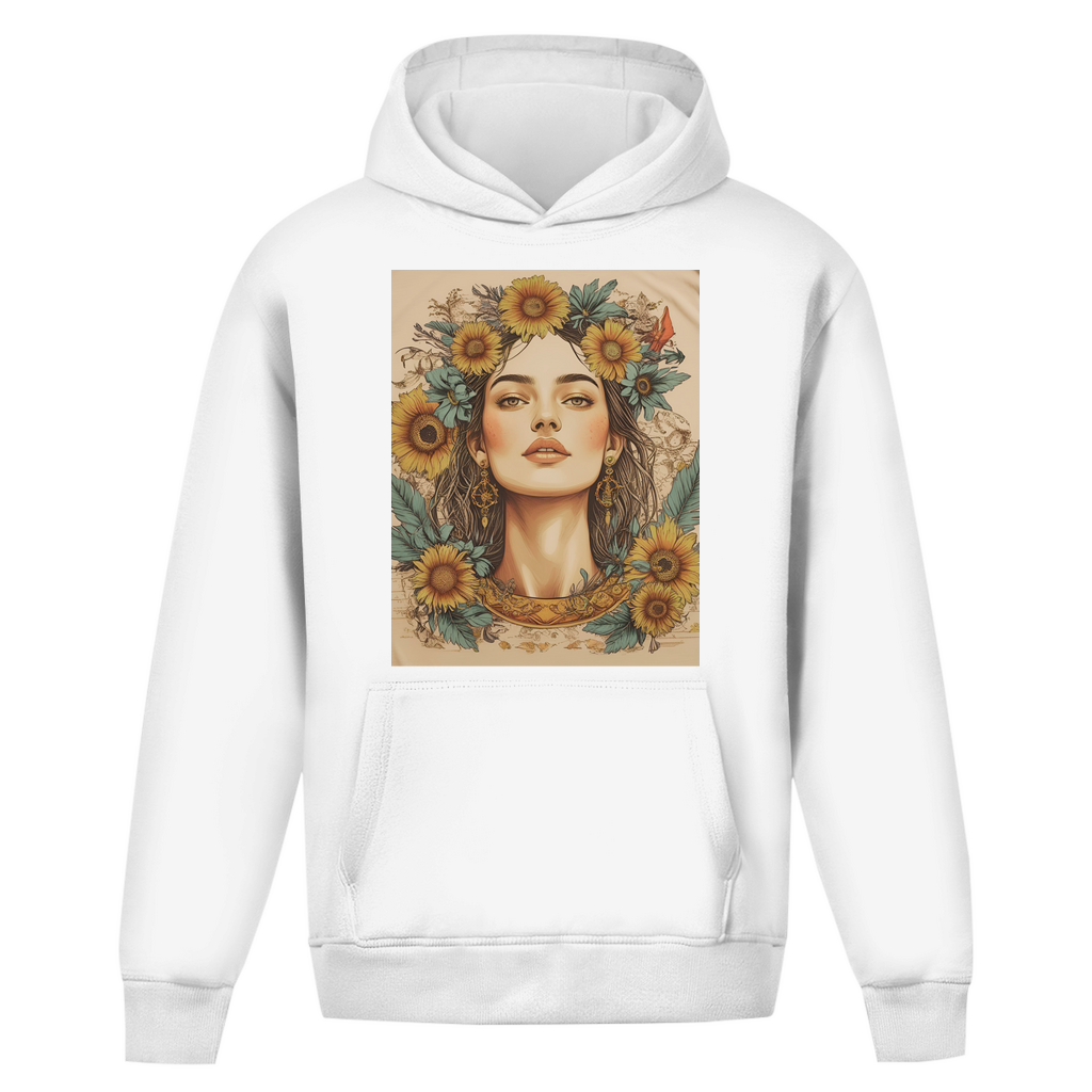 Oversize Hoodie Ohne Kordel Faded Flowergirl