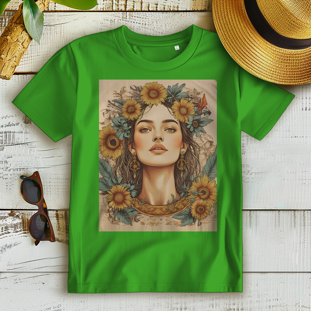 Femme Premium Bio T-Shirt Faded Flowergirl