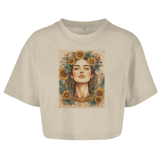 Femme Oversize Crop Top Faded Flowergirl