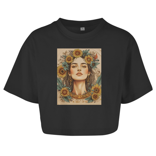 Femme Oversize Crop Top Faded Flowergirl